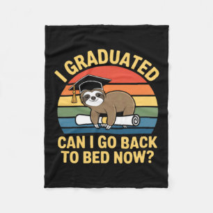 Graduated Can Go Back To Bed Sloth Graduation 2026 Fleece Blanket