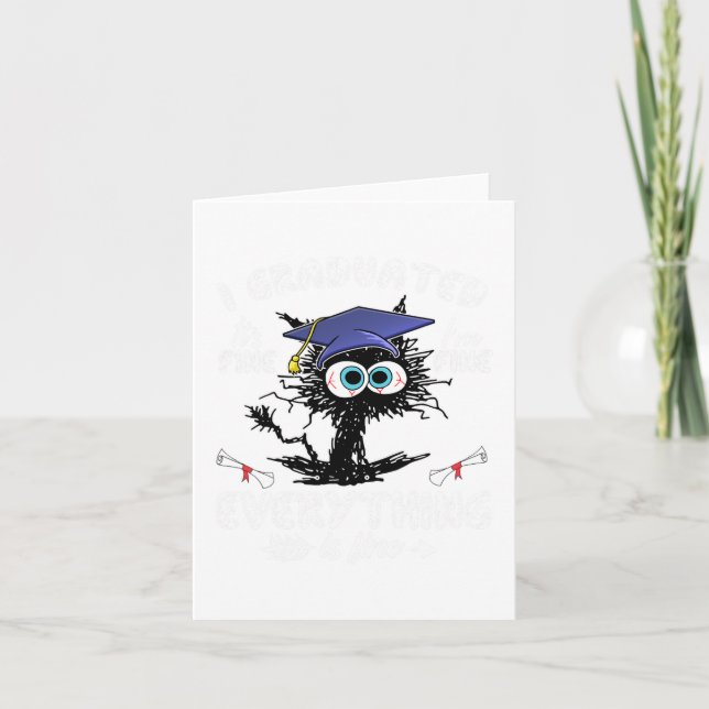 Graduated Funny Black Cat Graduation Last Day Of S Card (Front)