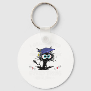 Graduated Funny Black Cat Graduation Last Day Of S Keychain