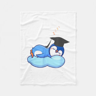 Graduated go back to bed - funny penguin graduatio fleece blanket