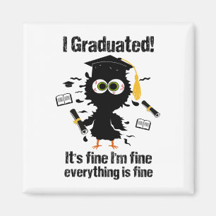 Graduated Graduate Cl Last Day Of School Cat Gradu Magnet