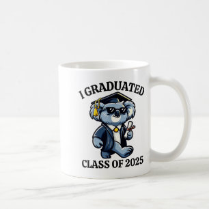 Graduated graduate class of 2025 funny koala coffee mug