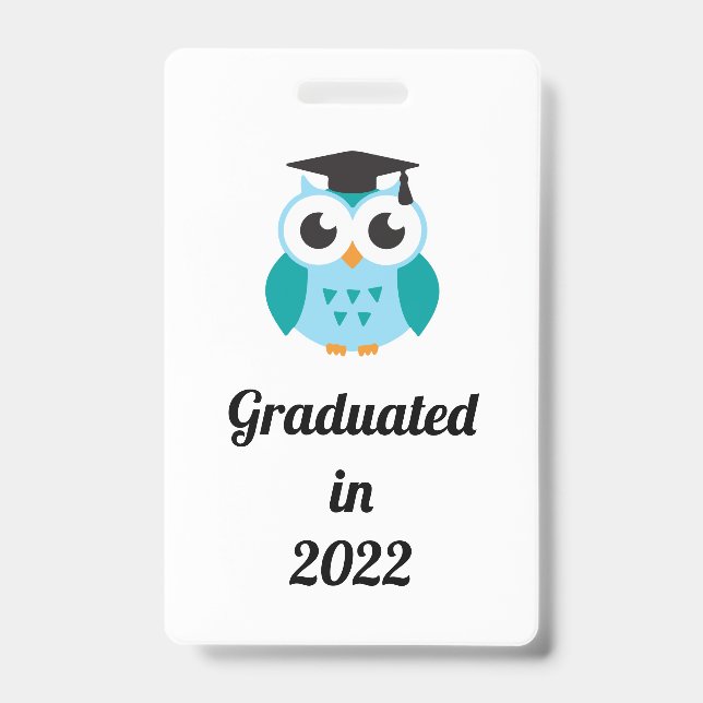 Graduated in 2022 cute owl badge (Front)