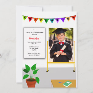 Graduated Kid Happy Class Graduation Invitation