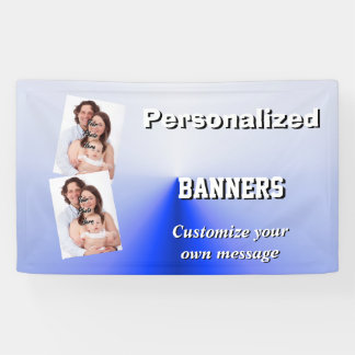 Graduated pale blue photo template banner