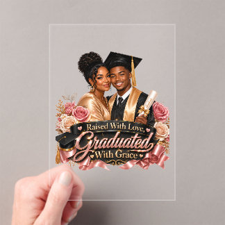  Graduated With Grace Son  Acrylic Invitations