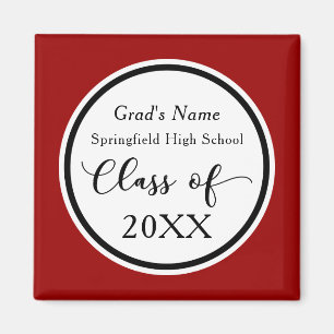 Graduate's Personalized School Colours Magnet