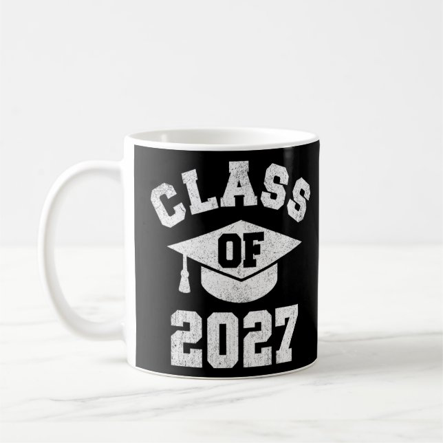 Graduating Class Of 2027 Senior Graduation Teacher Coffee Mug (Left)