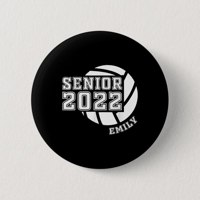 Graduating Class of  Senior Volleyball Team Player 2 Inch Round Button (Front)