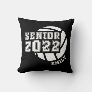 Graduating Class of  Senior Volleyball Team Player Throw Pillow