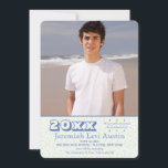 Graduating Class Photo Announcement<br><div class="desc">A modern, casual photo announcement for a graduate. The oversized, blue, year numbers are accompanied by a fun dot pattern. Just add your favourite photo. Want to save money? Print the card on the basic square corner format. The card is easy to customize with your wording, font, font colour and...</div>