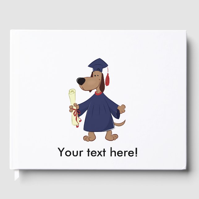 Graduating dog clipart guest book (Front)