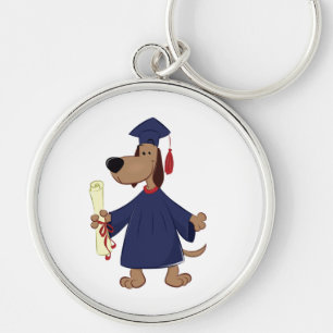 Graduating dog clipart keychain