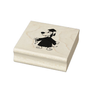 Graduating dog clipart rubber stamp