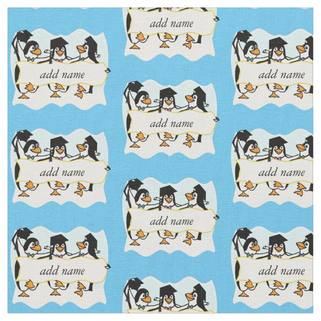 Graduating Penguins w/Banner Fabric (Close Up)