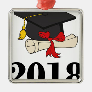 graduation17 metal ornament