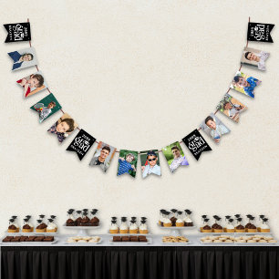 Graduation 12 Photos Bold Type Grad Year Name Bunting Flags