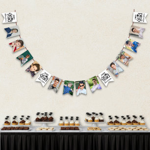 Graduation 12 Photos Bold Type Grad Year Name Bunting Flags