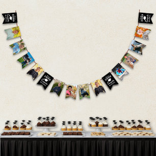 Graduation 12 Photos Year Congrats Name Black Bunting Flags