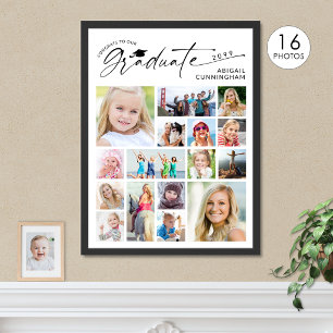 Graduation 16 Photo Collage Script Graduate Poster