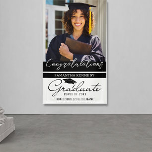 Graduation 1 Photo Congrats Graduate 2023 Black Banner
