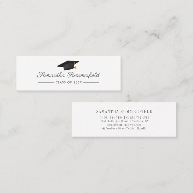 Graduation 2022 Name Modern Script Card (Front/Back)