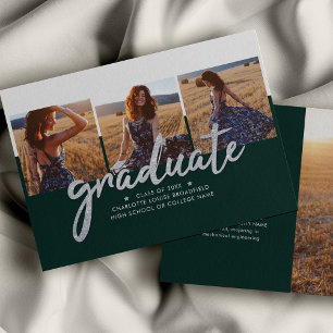 Graduation 2022 Photo Collage Green Silver Grad