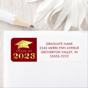Graduation 2023 Gold Red ou Custom Color Gold Foil