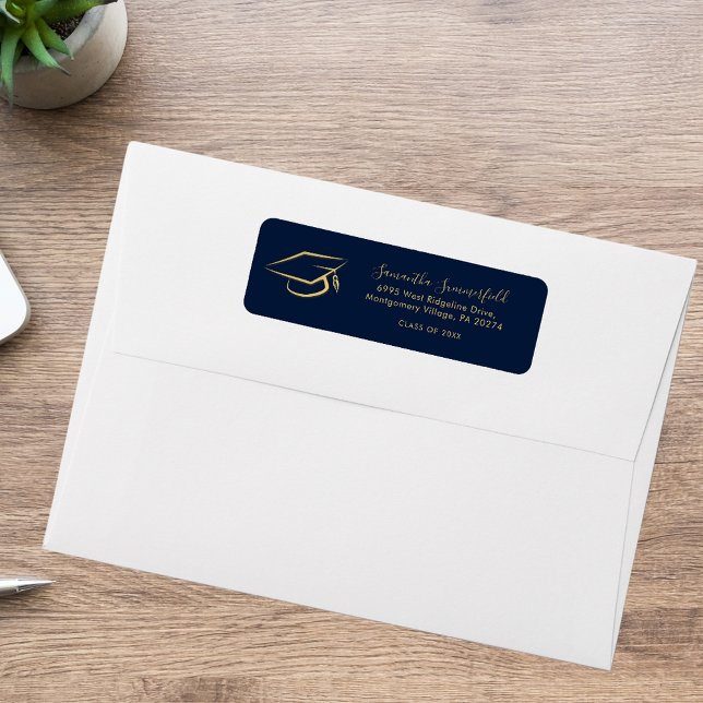 Graduation 2023 Graduate Casquette Return Adresse (Graduation 2025 Graduate Cap Return Address Label)