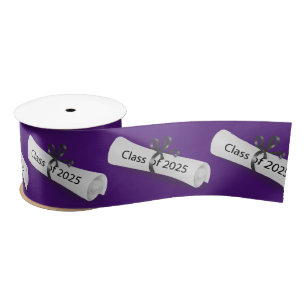 Graduation 2024 Diploma On Purple Satin Ribbon
