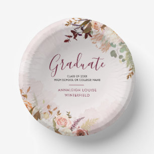 Graduation 2024 Floral Grad Party Paper Plate