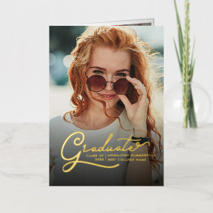 Graduation 2024 Grad Photo Gold Foil Announcement