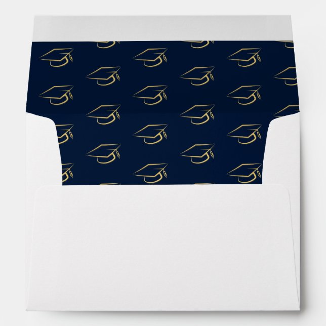 Graduation 2024 Graduate Cap Pattern Elegant Envelope (Back (Bottom))