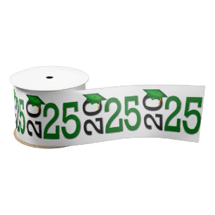 Graduation 2024 Green and Black Satin Ribbon