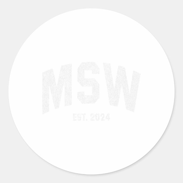 Graduation 2024 Master Social Work Grad  Classic Round Sticker (Front)