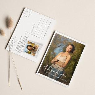 Graduation 2024 Multi Photo Script Thank You Postcard