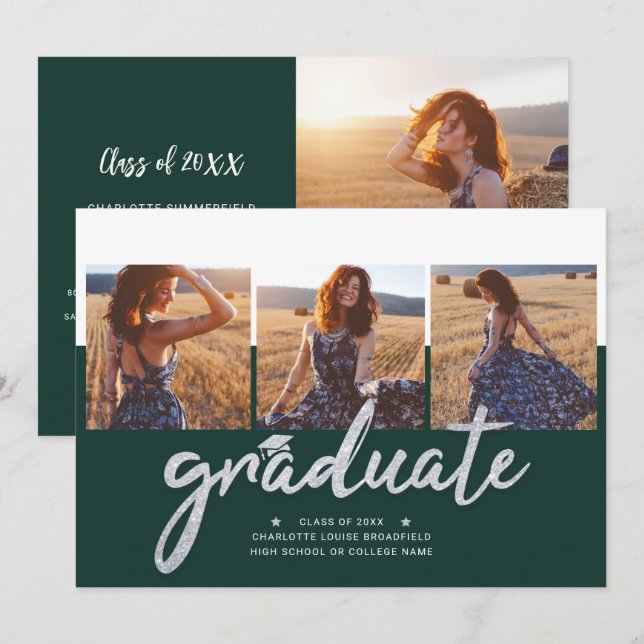 Graduation 2024 Photo Collage Grad Party Invitation (Front/Back)