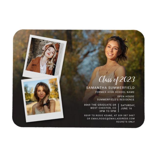 Graduation 2024 Photo Collage Party Invitation Magnet (Horizontal)