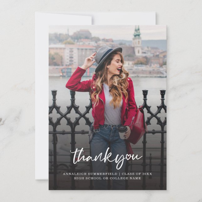 Graduation 2024 Photo Grad Thank You Card (Front)