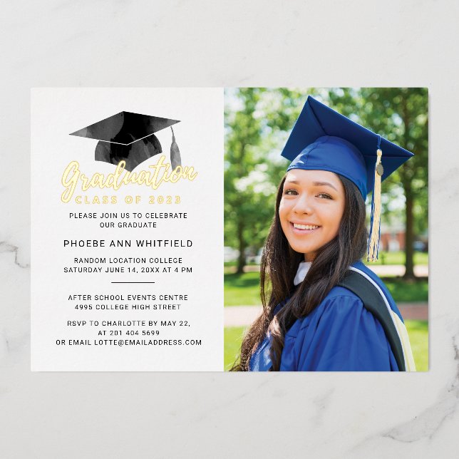 Graduation 2024 Photo Party Gold (Front)