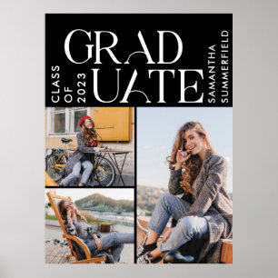 Graduation 2024 Photos Black and White Graduate Poster