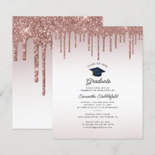 Graduation 2024 Rose Glitter Party Invitation