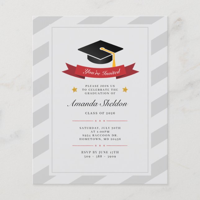 Graduation 2024 Silver Grad Party Invitation (Front)