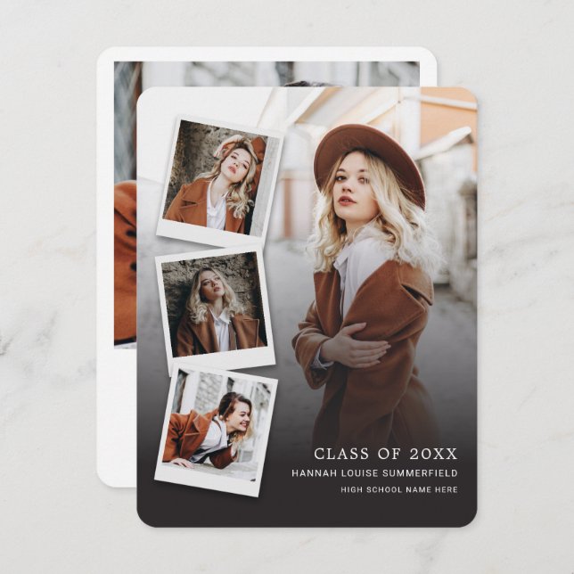 Graduation 2025 4 Photos Grad Announcement (Front/Back)