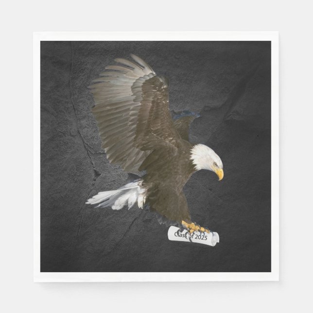 Graduation 2025 Bald Eagle with Diploma  Napkin (Front)