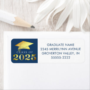 Graduation 2025 Blue Faux Gold ou Couleur personna