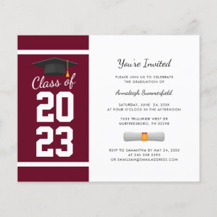 Graduation 2025 Burgundy Grad Party Invitation