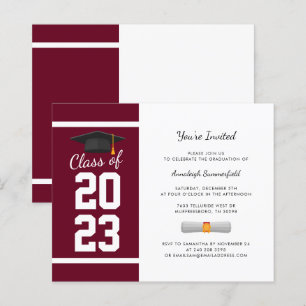Graduation 2025 Burgundy Grad Party Invitation