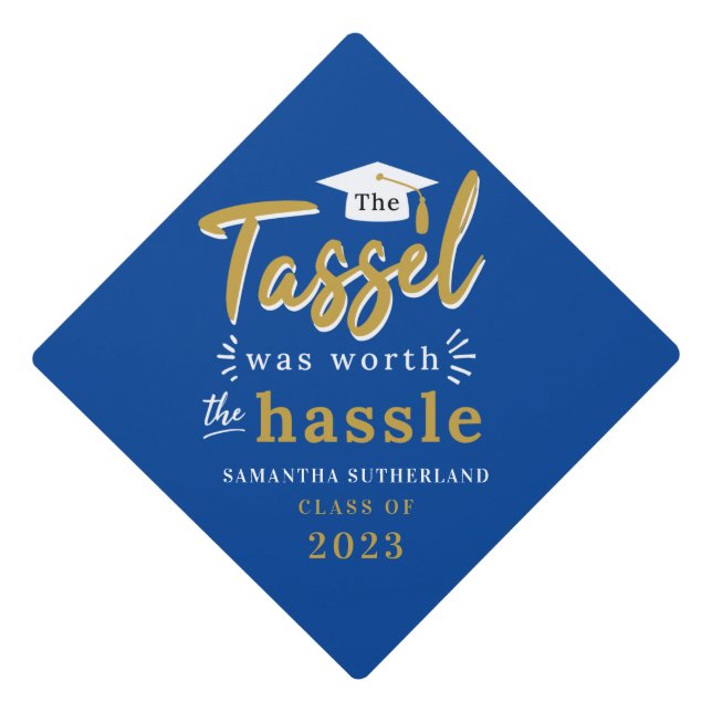 Graduation 2025 College Graduate Gag Blue  Graduation Cap Topper (Front)