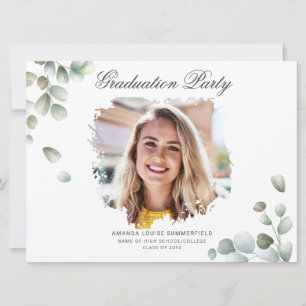 Graduation 2025 Eucalyptus Grad Photo Party Invitation